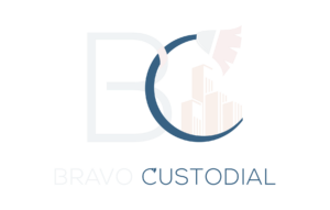 This image is the logo for Bravo Custodial Services.